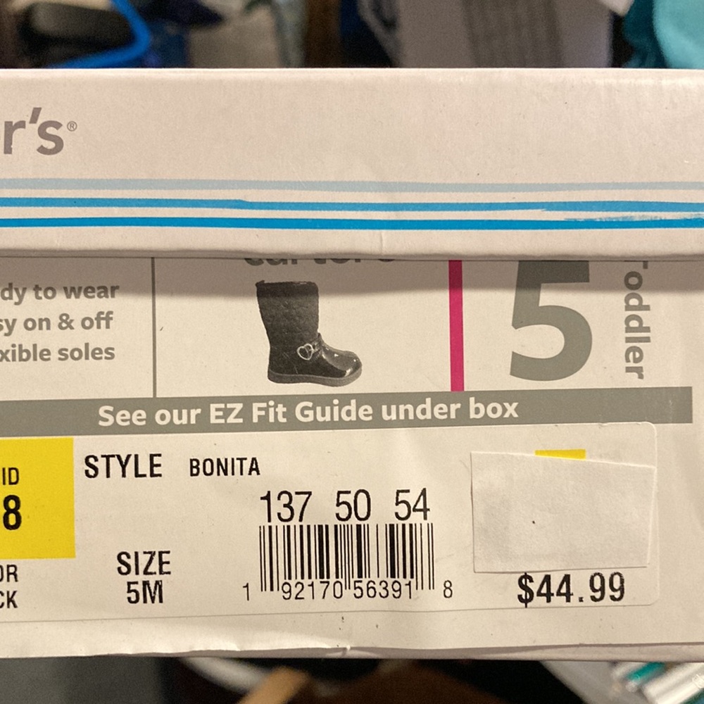 Carter's Bonita Toddler Girls Boots Riding Winter Black Shiny New 5 or 7 - Picture 10 of 11